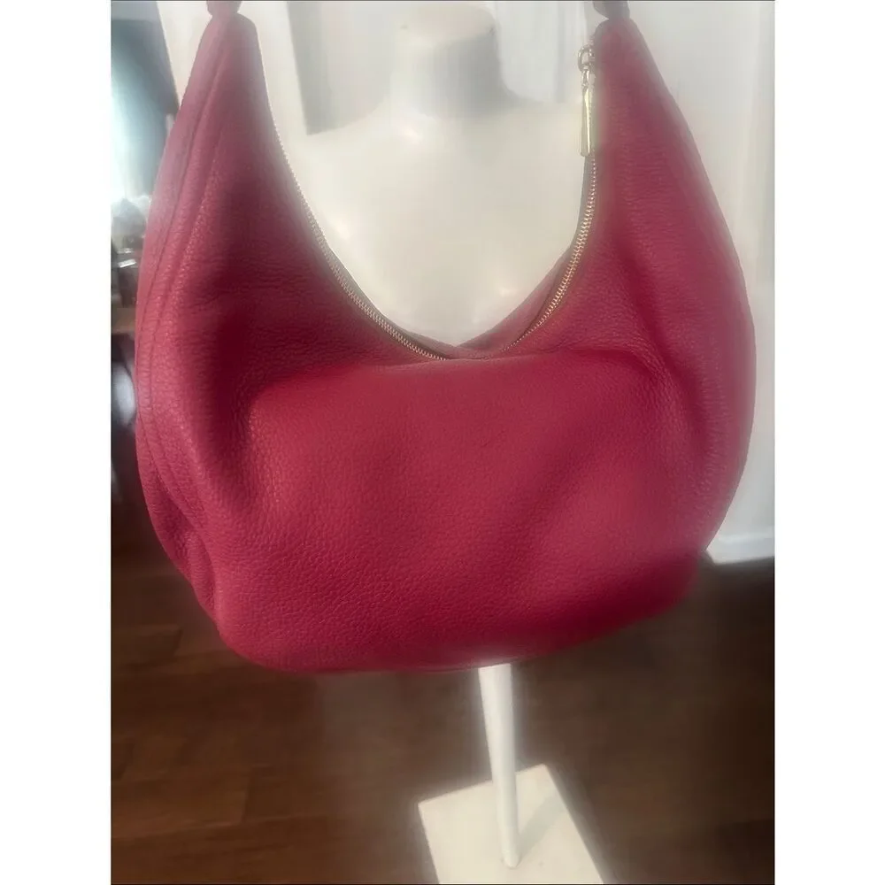 Michael Kors Lydia Large Red Hobo Shoulder Bag